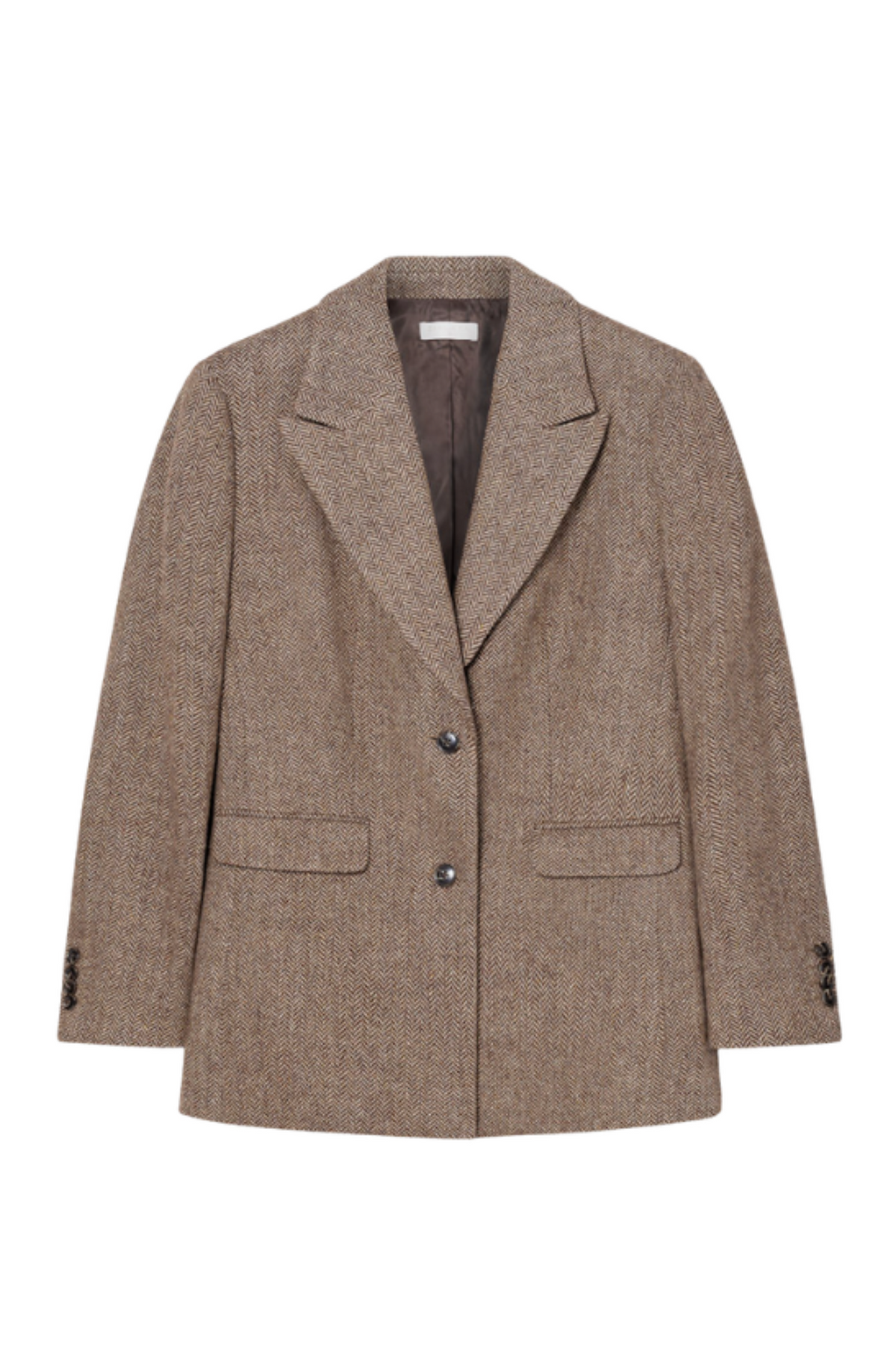 Abby Herringbone Blazer - Cognac Herringbone