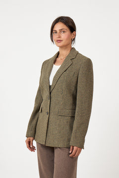 Brook Houndstooth Blazer - Green Houndstooth