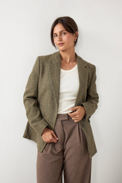 Brook Houndstooth Blazer - Green Houndstooth