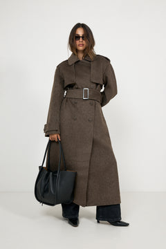 Large Ruched Tote In Soft Pebbled Calf - Black