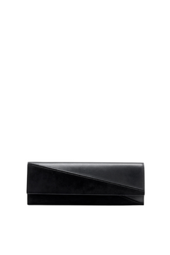 Hex Clutch In Smooth Calf And Lux Suede - Black