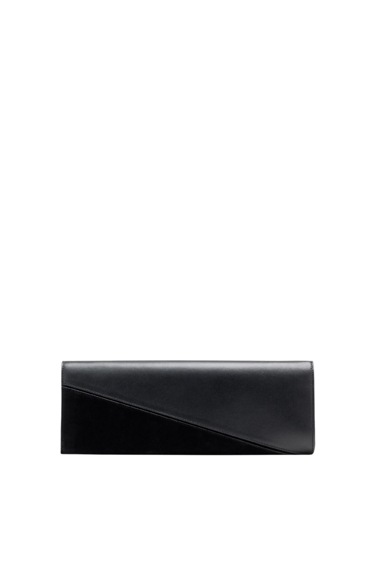 Hex Clutch In Smooth Calf And Lux Suede - Black