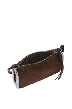 Suede Scene Small Shoulder Bag - Dark Brown