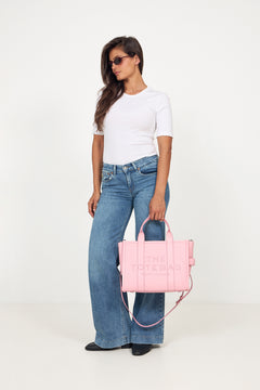 The Leather Medium Tote Bag - Ribbon Pink