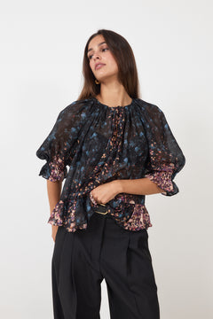 Elise Ss Silk Blouse - Eclipse