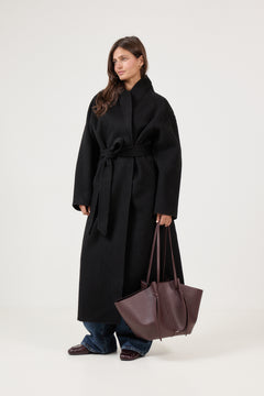 Large Mochi Pebble Grain Leather - Cassis