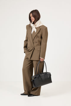 Brioche Duffle Pebble Grain Leather - Black