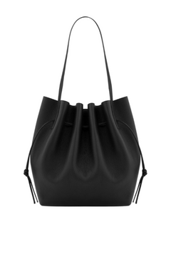 Scallop Tote Pebble Grain Leather - Black