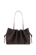 Scallop Shoulder Bag Pebble Grain Leather - Espresso