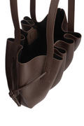 Scallop Shoulder Bag Pebble Grain Leather - Espresso