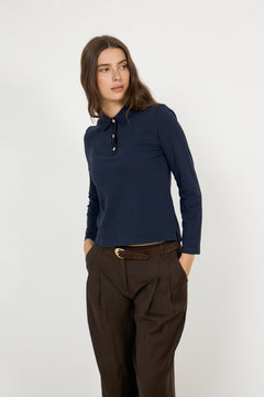 Reg Ls Polo Pique - Evening Blue