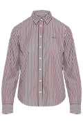 Reg Classic Poplin Striped Shirt - Darkened Wine
