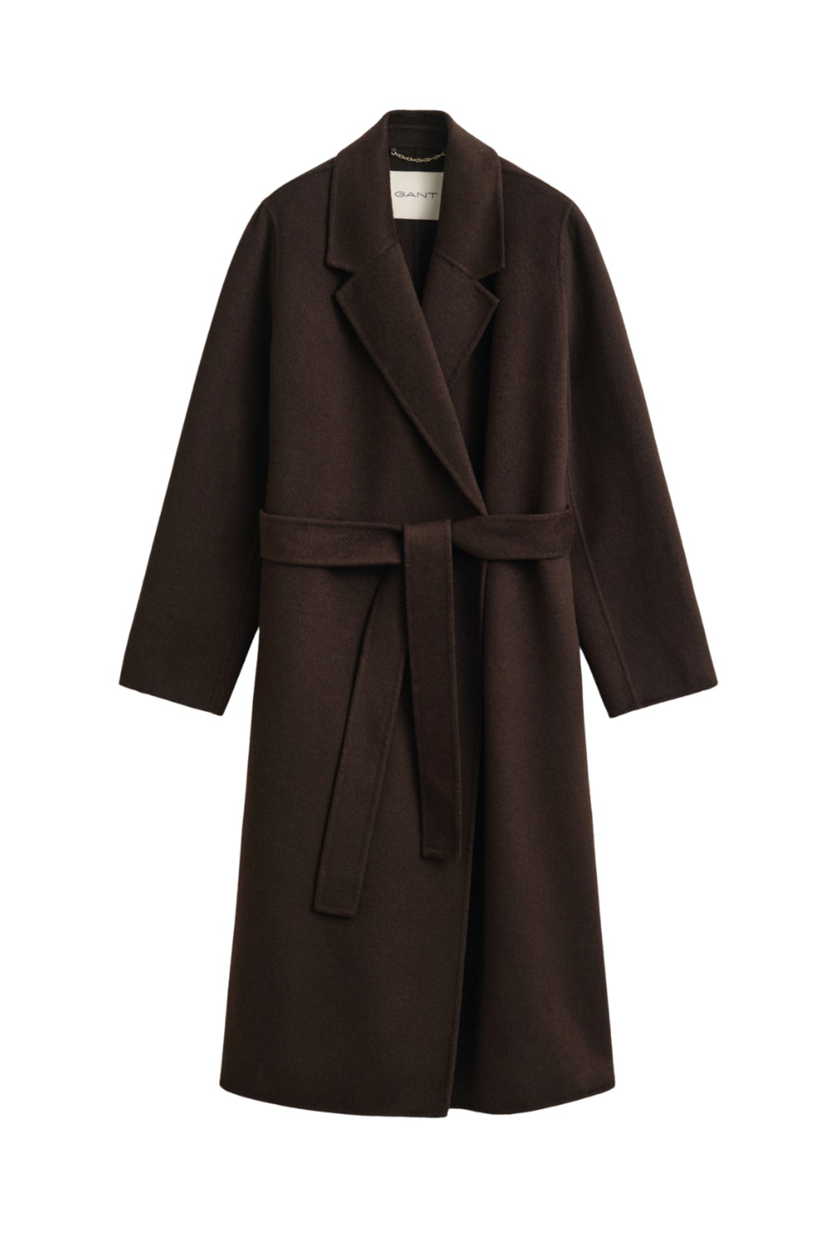 Handstitched Belted Coat - Deep Brown