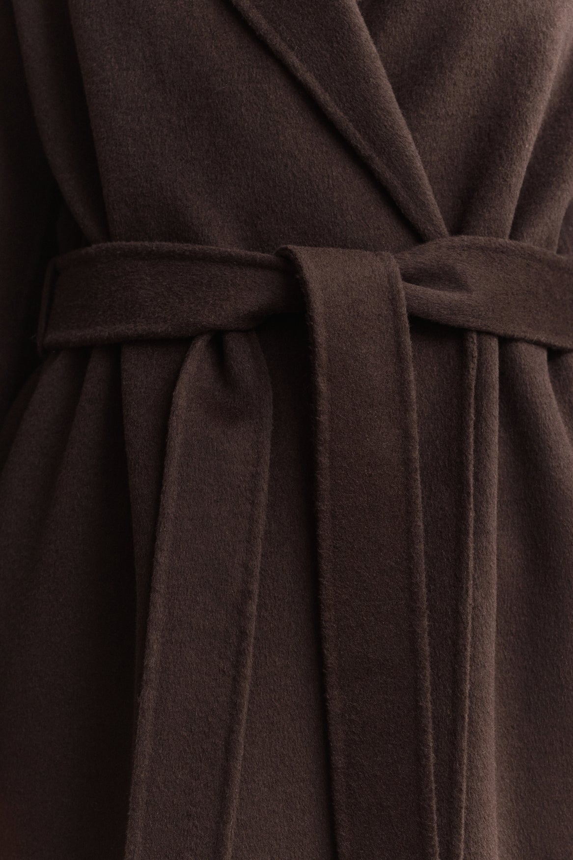 Handstitched Belted Coat - Deep Brown