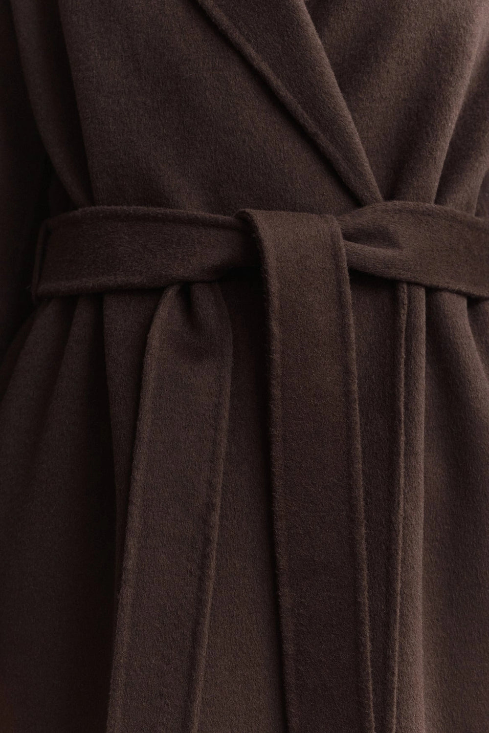 Handstitched Belted Coat - Deep Brown