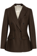 Hourglass Flannel Blazer - Deep Brown