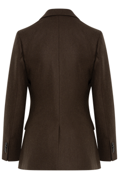 Hourglass Flannel Blazer - Deep Brown