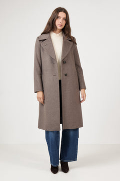 Cashmere Coat W Clareta Belt Midi - Brown