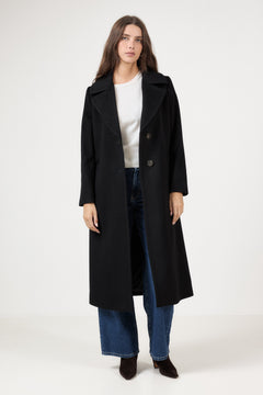 Cashmere Coat W Clareta Long - Ebony Black