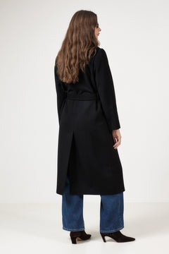 Cashmere Coat W Clareta Long - Ebony Black