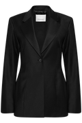 Fitted Wool Blazer - Black