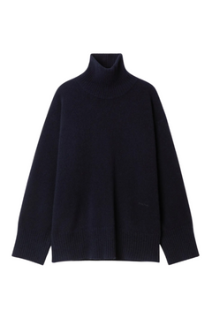 Soft Wool Turtleneck - Navy Blue