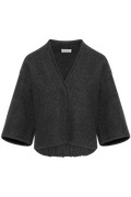 Short Wool Cardigan - Antracite Grey