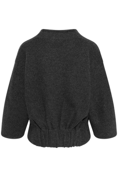 Short Wool Cardigan - Antracite Grey