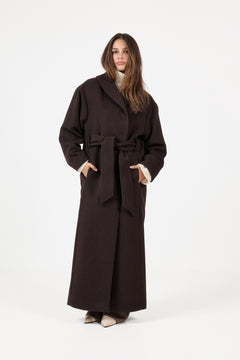 Wool Robe Coat - Chocolate Brown