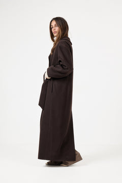 Wool Robe Coat - Chocolate Brown