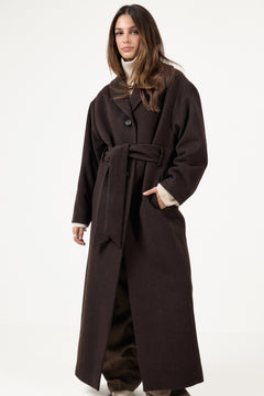 Wool Robe Coat - Chocolate Brown