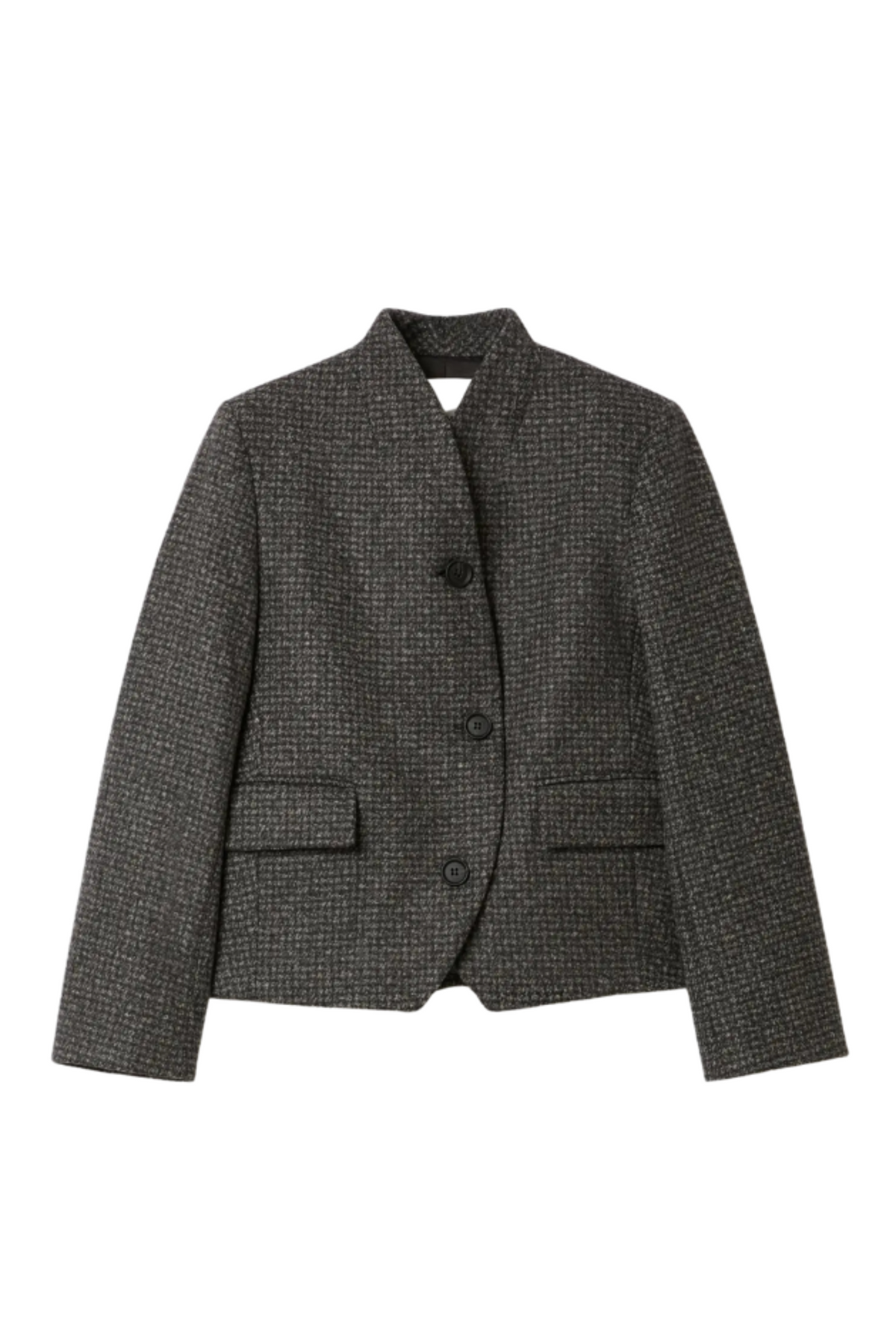 Short Curved Jacket - Charcoal Grey