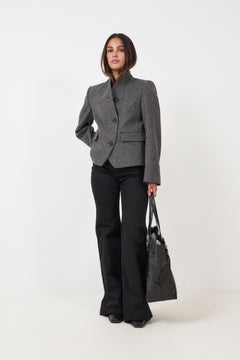 Short Curved Jacket - Charcoal Grey