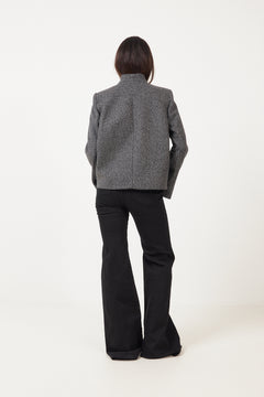 Short Curved Jacket - Charcoal Grey