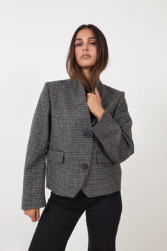 Short Curved Jacket - Charcoal Grey