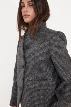 Short Curved Jacket - Charcoal Grey