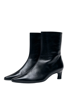 Ambar Leather Ankle Boots - Rift Black