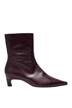 Ambar Leather Ankle Boots - Rift Burgundy