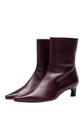Ambar Leather Ankle Boots - Rift Burgundy
