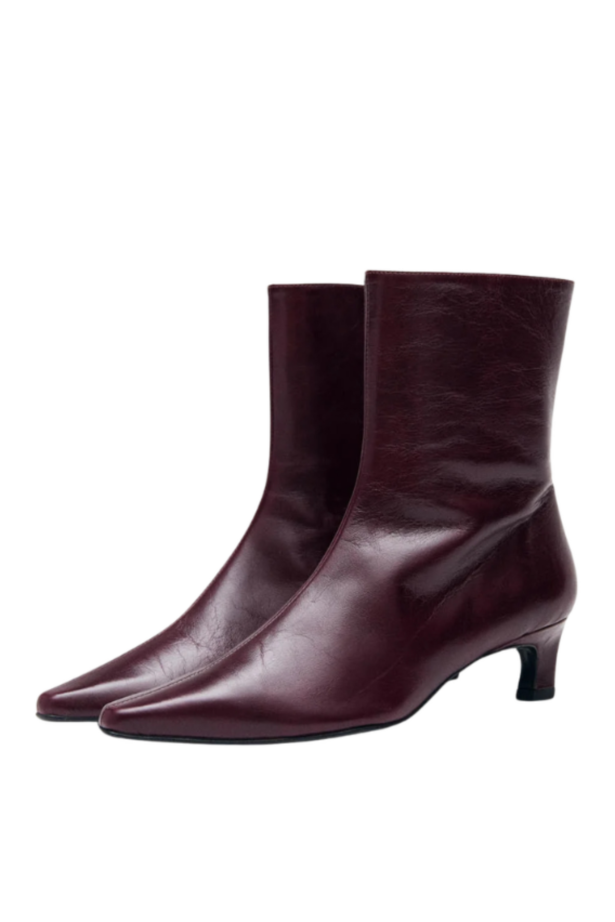 Ambar Leather Ankle Boots - Rift Burgundy