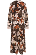 Masoniw Dress - Brown W Pink Fall Leaves