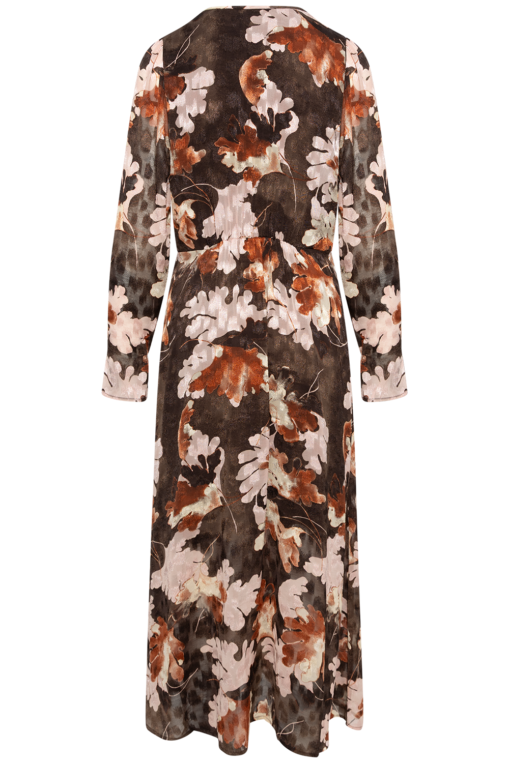 Masoniw Dress - Brown W Pink Fall Leaves