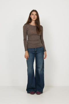Fangiw T-Shirt Ls - Brown Melange
