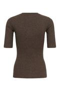 Dagnaiw Melange V T-Shirt - Chocolate Brown Melange