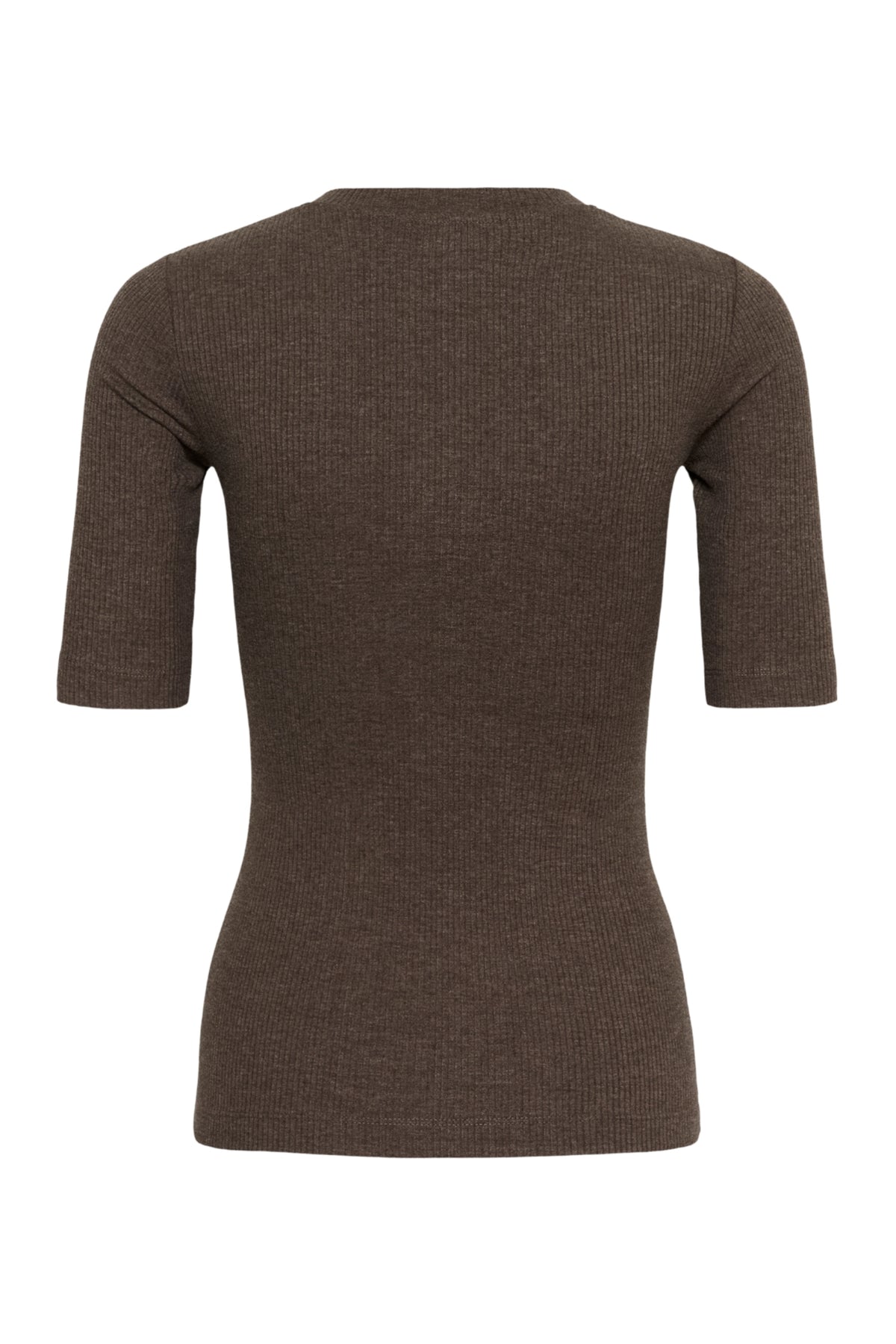 Dagnaiw Melange V T-Shirt - Chocolate Brown Melange