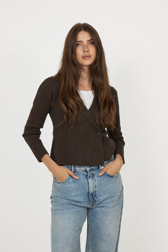 Tildaiw Cardigan - Chocolate Brown Melange