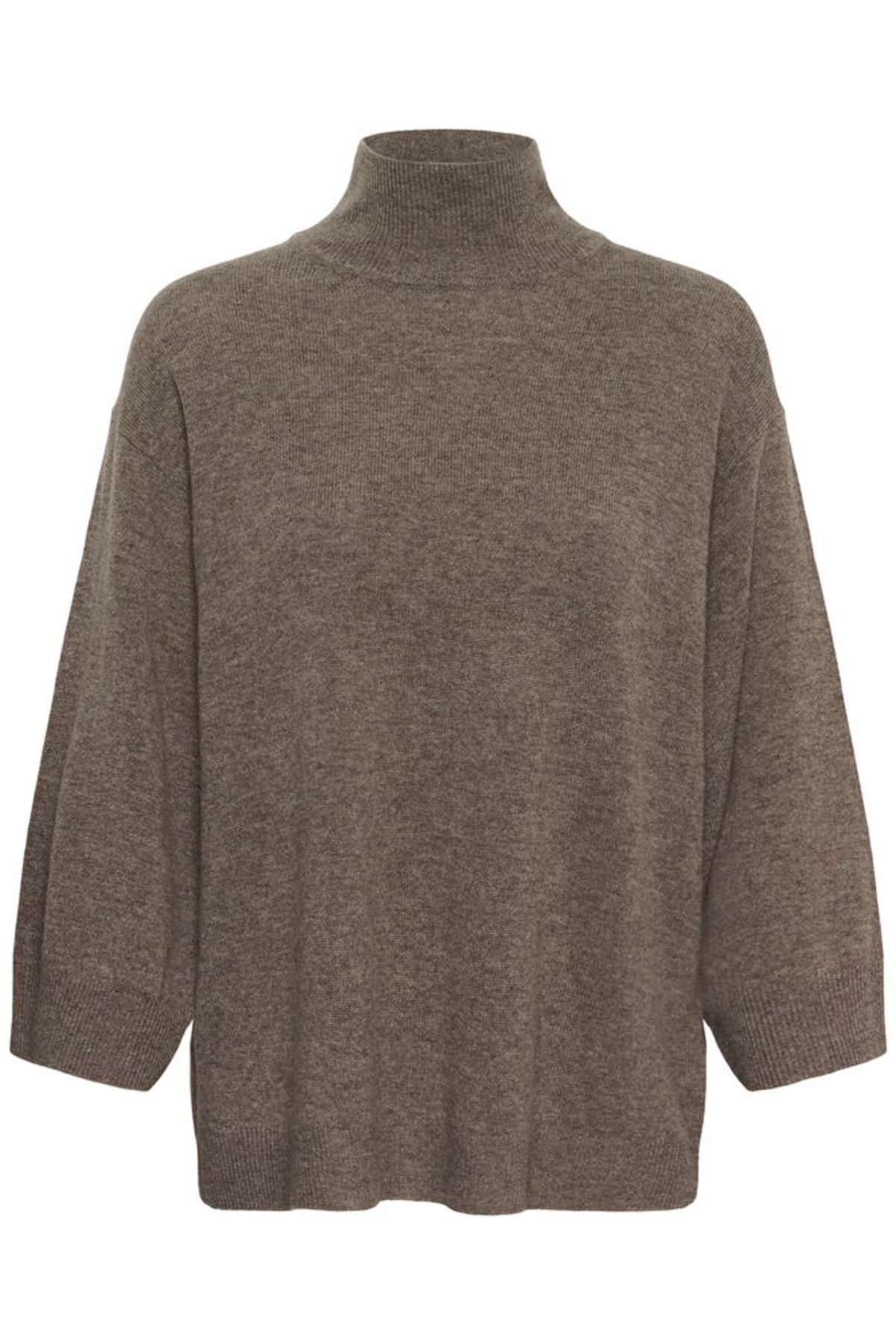 Tallyiw Monika Highneck - Chocolate Brown Melange