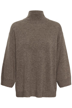 Tallyiw Monika Highneck - Chocolate Brown Melange