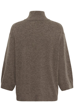 Tallyiw Monika Highneck - Chocolate Brown Melange