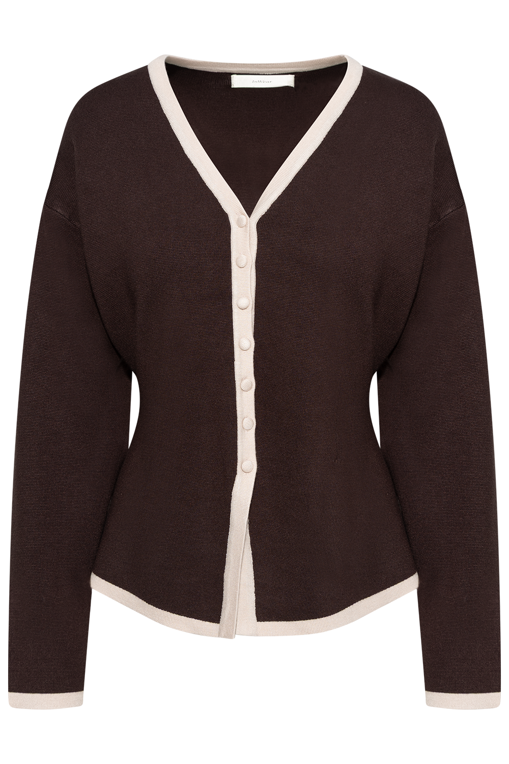 Yenahiw Contrast Cardigan - Chocolate Brown
